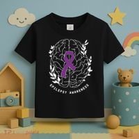 Epilepsy Awareness Ribbon Purple Epilepsy Brain Grahpic Toddler T-Shirt thumb 3