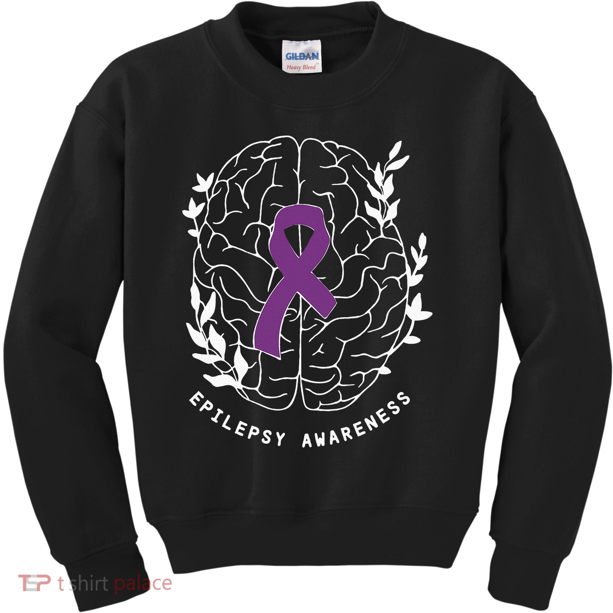 Epilepsy Awareness Ribbon Purple Epilepsy Brain Grahpic Kids Sweatshirt