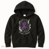Epilepsy Awareness Ribbon Purple Epilepsy Brain Grahpic Kids Hoodie thumb 0