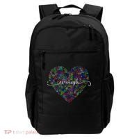 Enough Awareness Rainbow Peace Heart Backpack thumb 0
