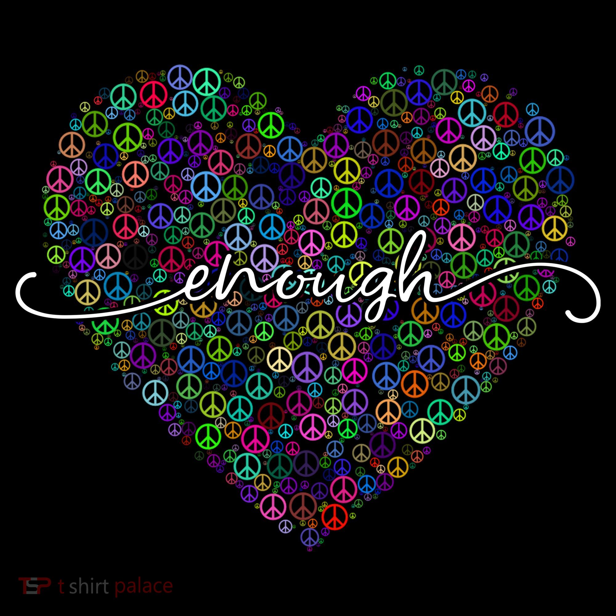 Enough Awareness Rainbow Peace Heart Coaster