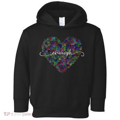 Enough Awareness Rainbow Peace Heart Toddler Hoodie