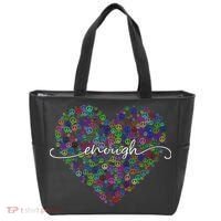 Enough Awareness Rainbow Peace Heart Tote Bag thumb 0