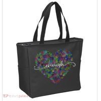 Enough Awareness Rainbow Peace Heart Tote Bag thumb 2