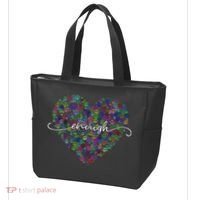Enough Awareness Rainbow Peace Heart Tote Bag thumb 3