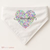 Enough Awareness Rainbow Peace Heart USA-Made Doggie Bandana thumb 0