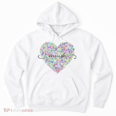 Enough Awareness Rainbow Peace Heart Hoodie