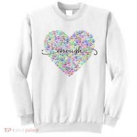 Enough Awareness Rainbow Peace Heart Sweatshirt thumb 0