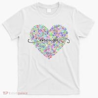 Enough Awareness Rainbow Peace Heart T-Shirt thumb 0