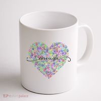 Enough Awareness Rainbow Peace Heart Coffee Mug thumb 1