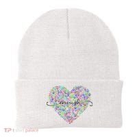 Enough Awareness Rainbow Peace Heart Beanie thumb 0