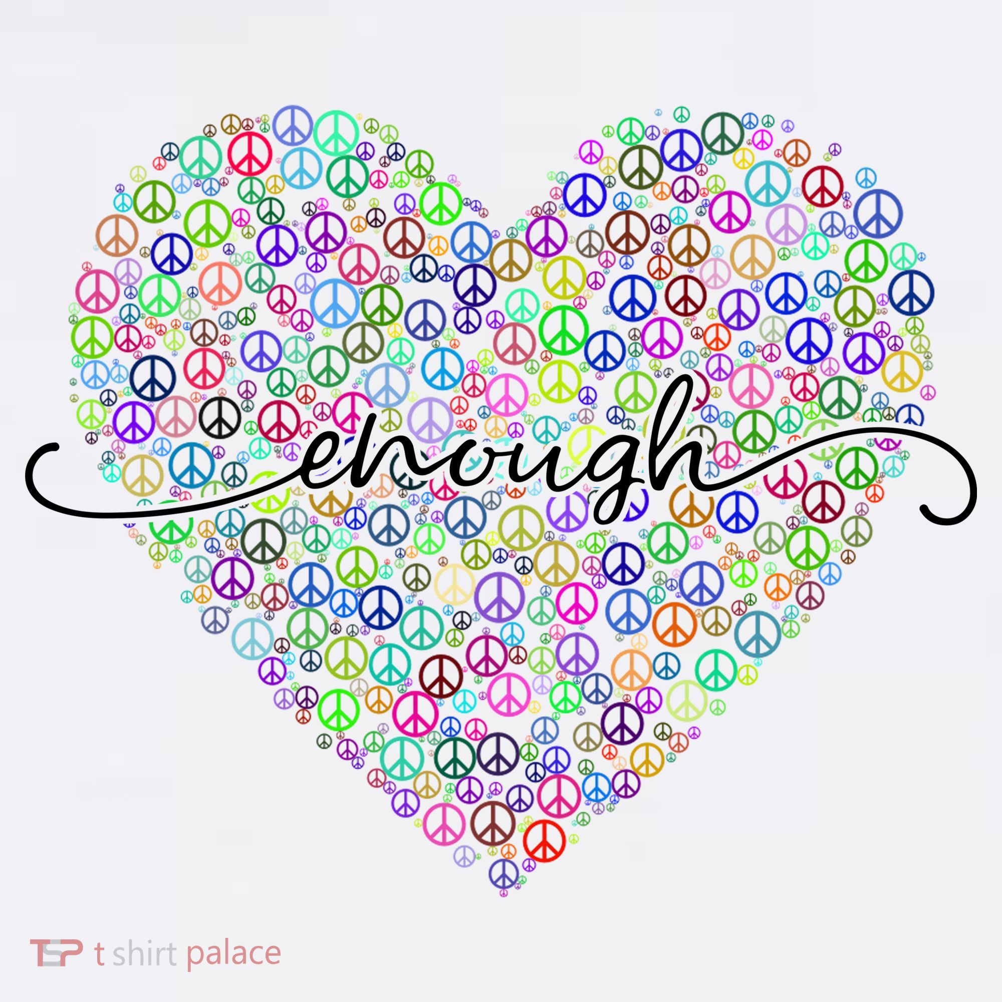 Enough Awareness Rainbow Peace Heart Women's Hoodie