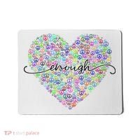 Enough Awareness Rainbow Peace Heart Mousepad thumb 0