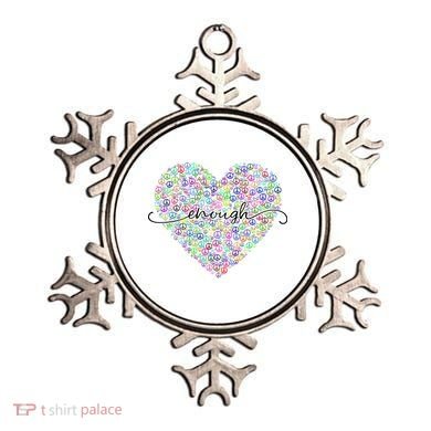 Enough Awareness Rainbow Peace Heart Ornament