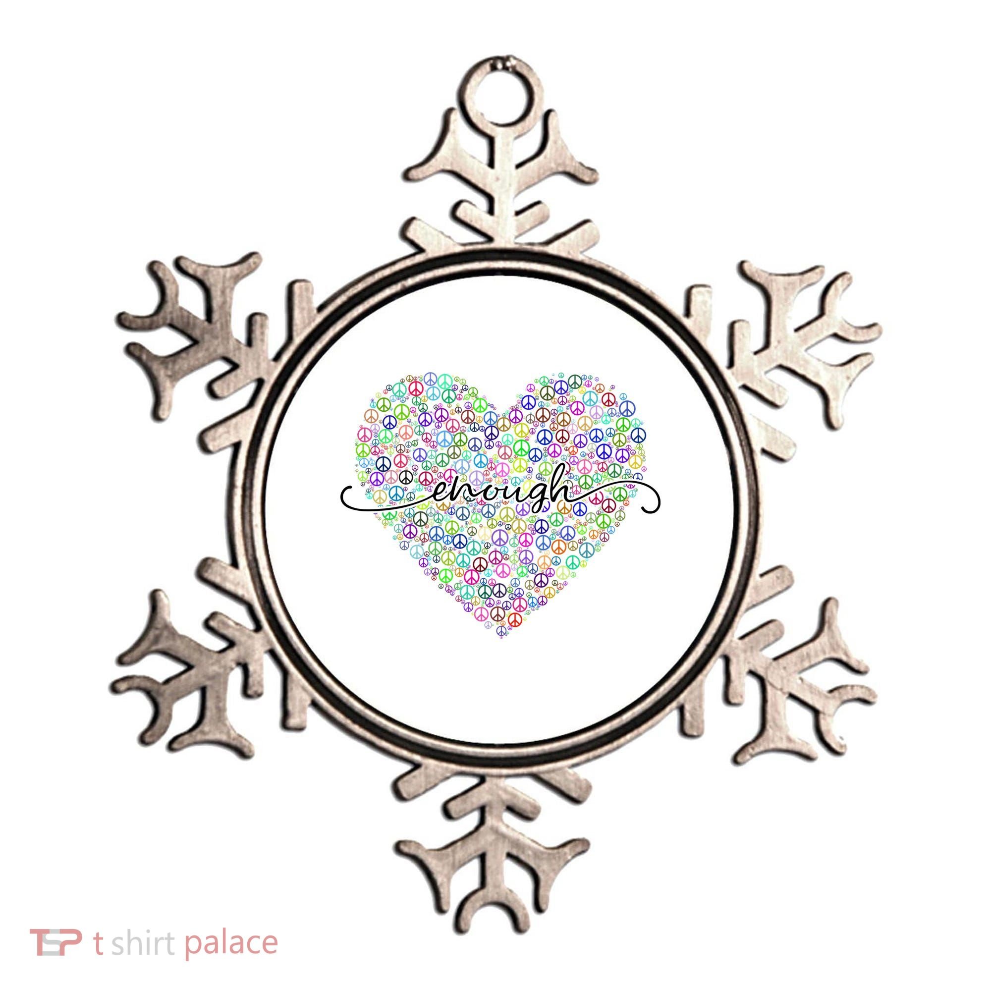 Enough Awareness Rainbow Peace Heart Ornament