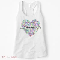 Enough Awareness Rainbow Peace Heart Women's Tank Top thumb 0