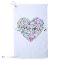 Enough Awareness Rainbow Peace Heart Golf Towel thumb 0