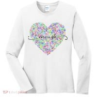 Enough Awareness Rainbow Peace Heart Women's Long Sleeve Shirt thumb 0