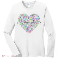 Enough Awareness Rainbow Peace Heart Women's Long Sleeve Shirt thumb 0