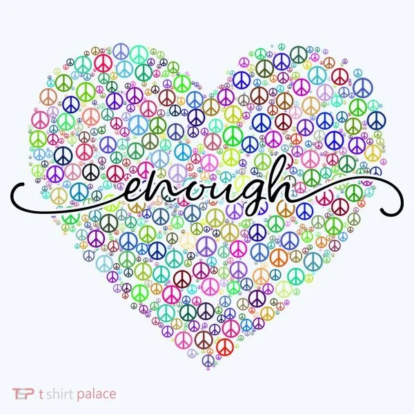 Enough Awareness Rainbow Peace Heart Women's Long Sleeve Shirt