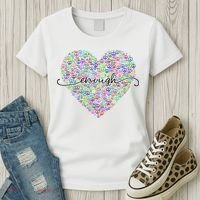 Enough Awareness Rainbow Peace Heart Women's T-Shirt thumb 3