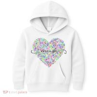 Enough Awareness Rainbow Peace Heart Kids Hoodie thumb 0