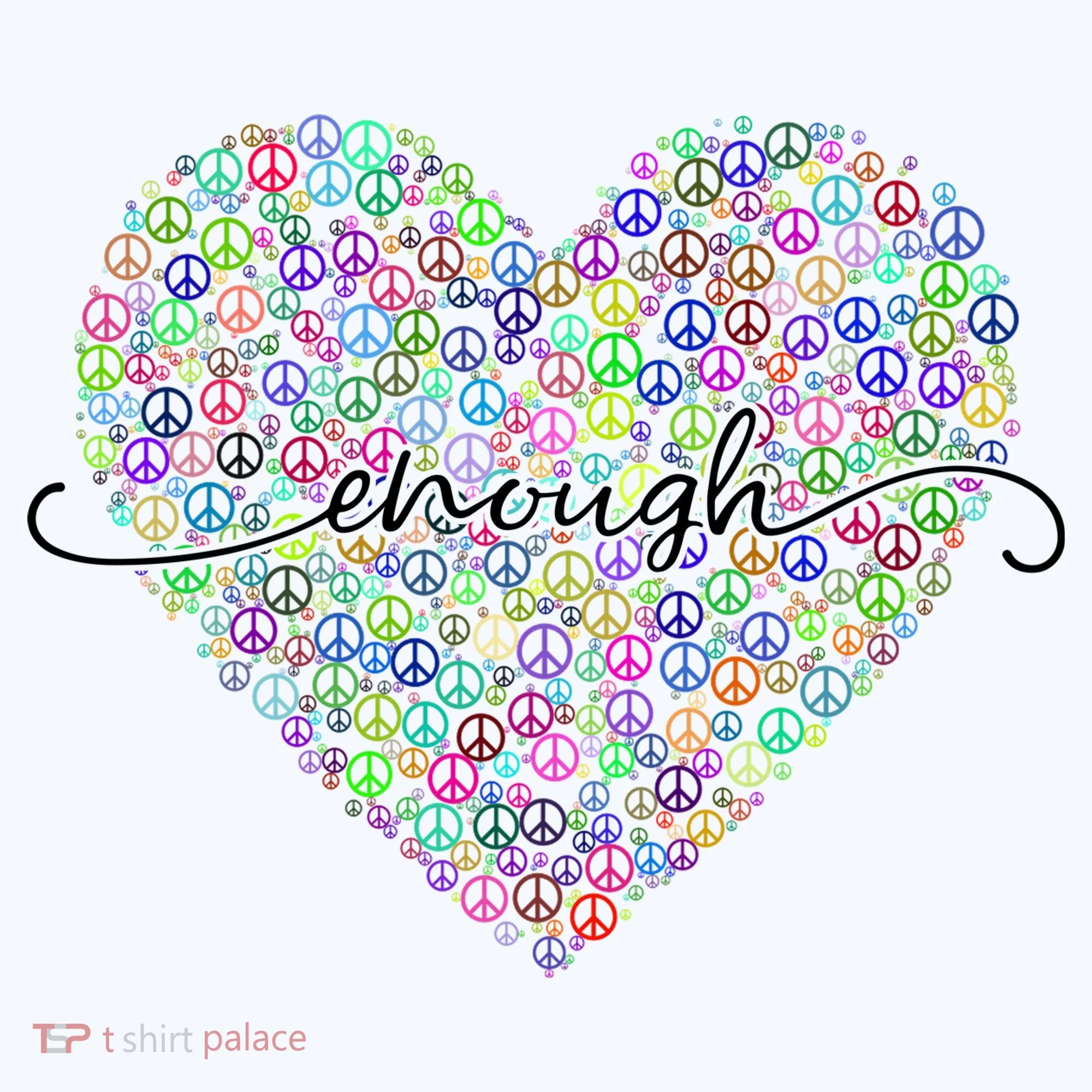 Enough Awareness Rainbow Peace Heart Kids Hoodie