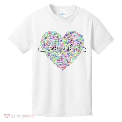 Enough Awareness Rainbow Peace Heart Kids T-Shirt