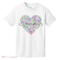 Enough Awareness Rainbow Peace Heart Kids T-Shirt thumb 0