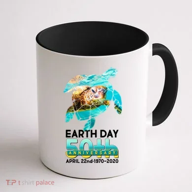 Earth Day 50th Anniversary Turtle Coffee Mug back