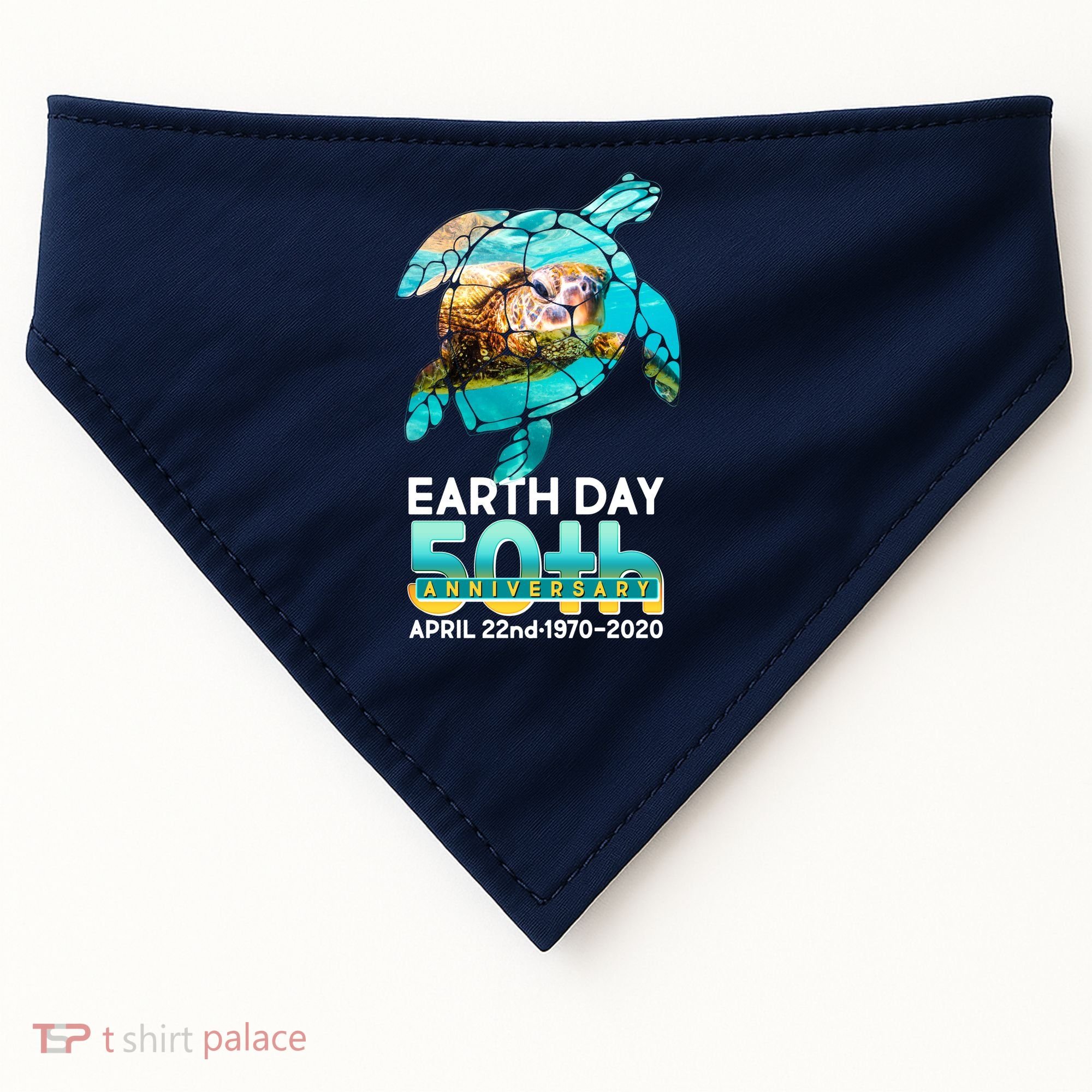 Earth Day 50th Anniversary Turtle USA-Made Doggie Bandana