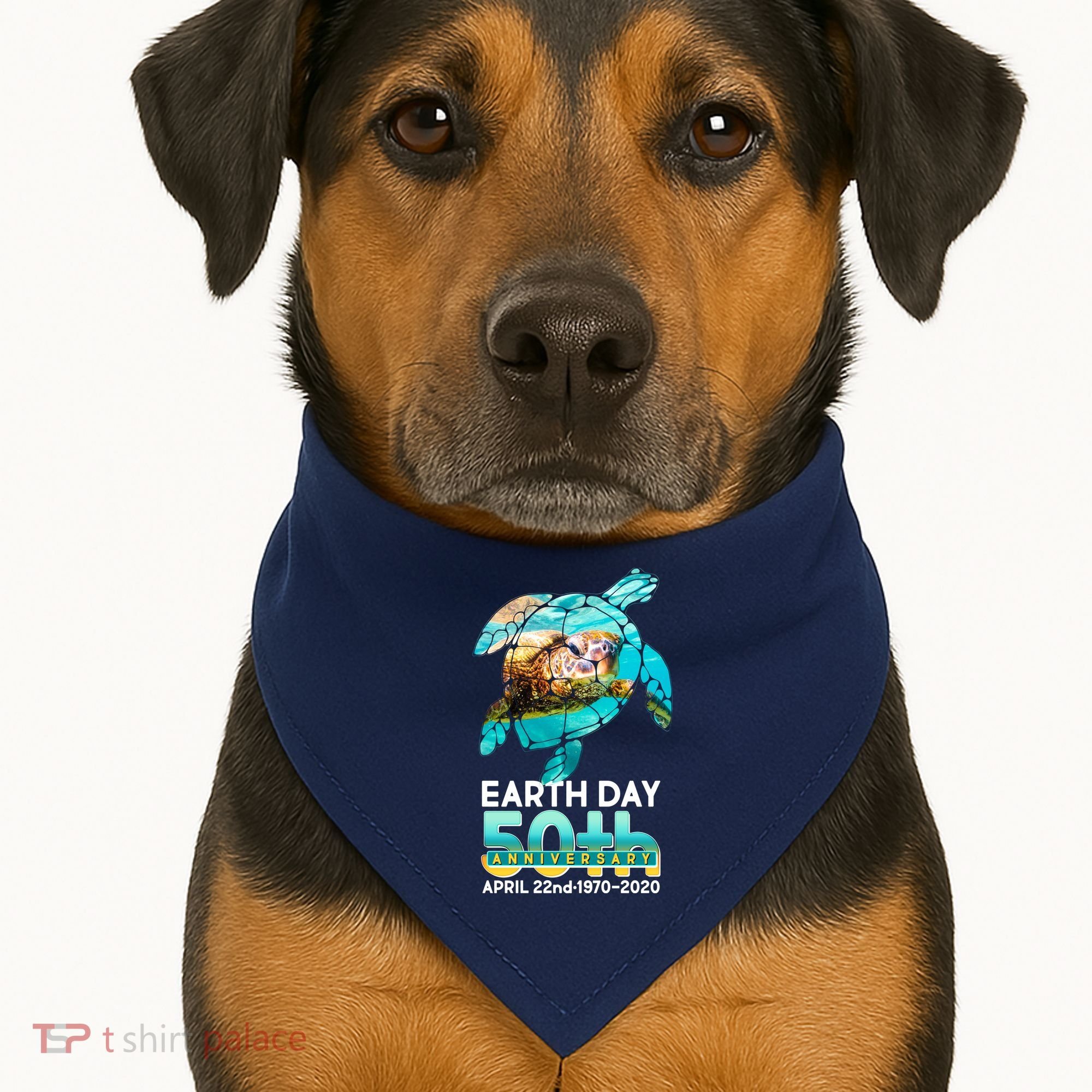 Earth Day 50th Anniversary Turtle USA-Made Doggie Bandana