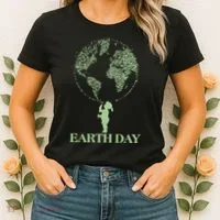 Earth Day Child Blowing Bubbles Earth  Women's T-Shirt thumb 2