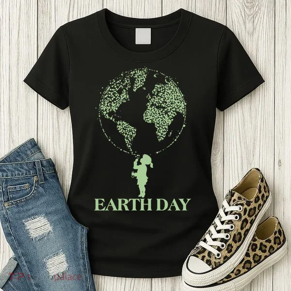Earth Day Child Blowing Bubbles Earth  Women's T-Shirt