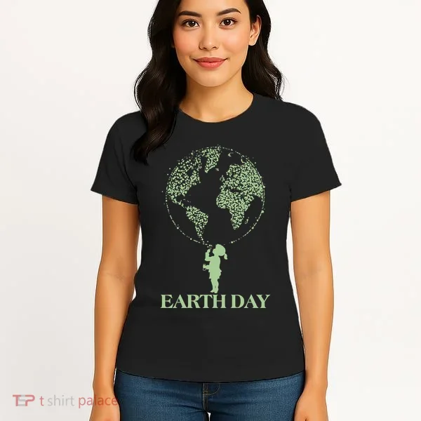 Earth Day Child Blowing Bubbles Earth  Women's T-Shirt