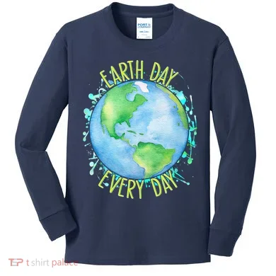 Earth Day Every Day Kids Long Sleeve Shirt