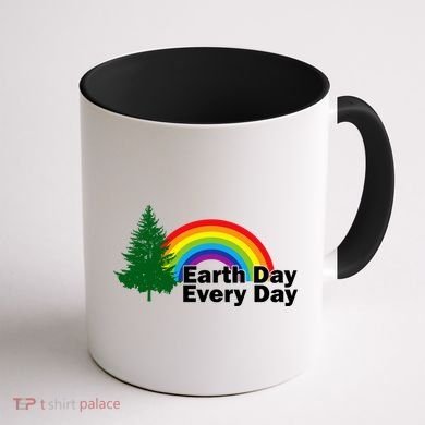 Earth Day Every Day Rainbow Coffee Mug back
