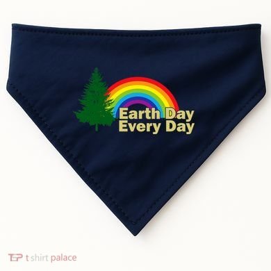 Earth Day Every Day Rainbow USA-Made Doggie Bandana