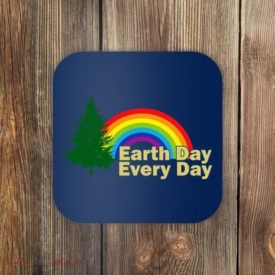 Earth Day Every Day Rainbow Coaster