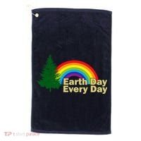 Earth Day Every Day Rainbow Golf Towel thumb 0