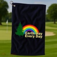 Earth Day Every Day Rainbow Golf Towel thumb 1