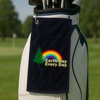 Earth Day Every Day Rainbow Golf Towel thumb 2