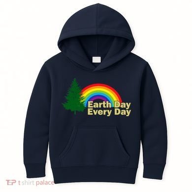 Earth Day Every Day Rainbow Kids Hoodie