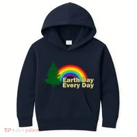 Earth Day Every Day Rainbow Kids Hoodie thumb 0