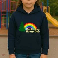 Earth Day Every Day Rainbow Kids Hoodie thumb 3