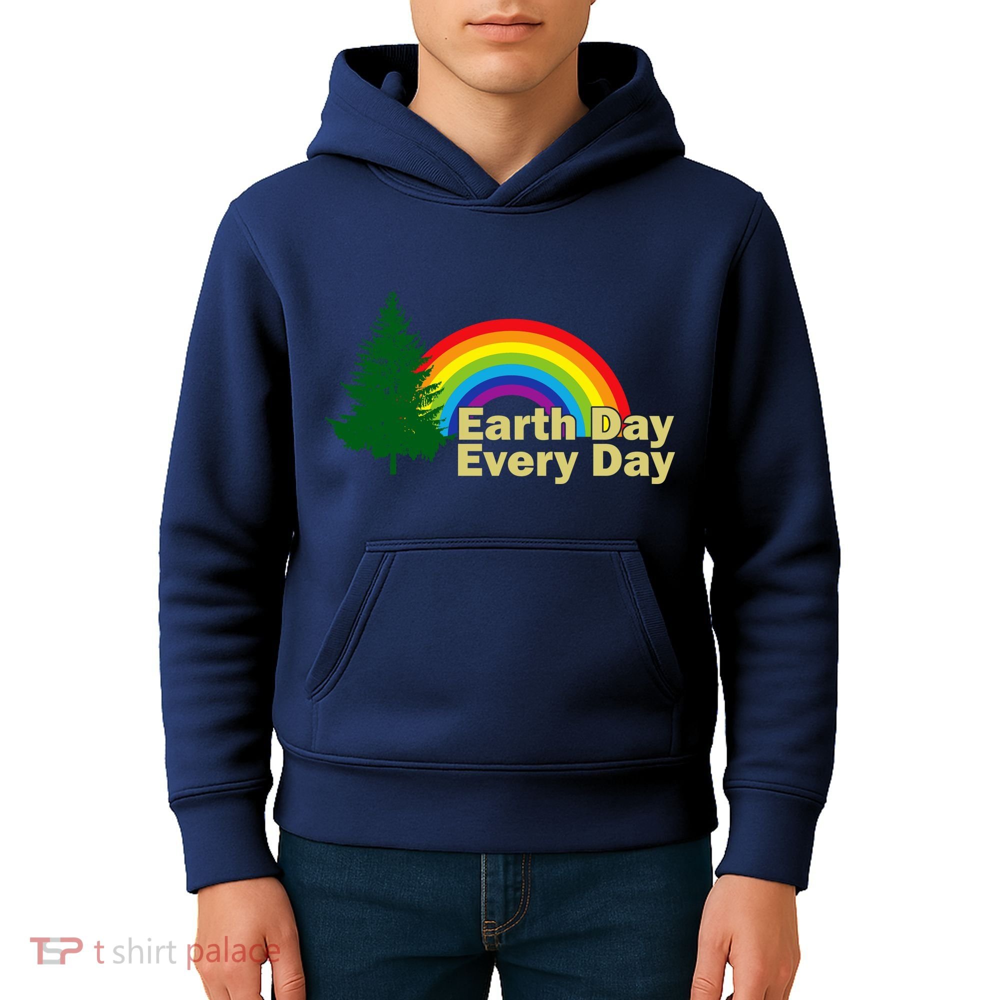 Earth Day Every Day Rainbow Kids Hoodie
