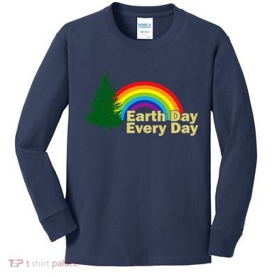 Earth Day Every Day Rainbow Kids Long Sleeve Shirt
