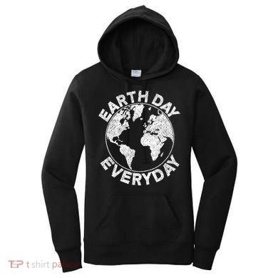 Earth Day Everyday Earth Distressed Women's Hoodie