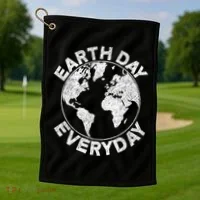 Earth Day Everyday Earth Distressed Golf Towel thumb 1