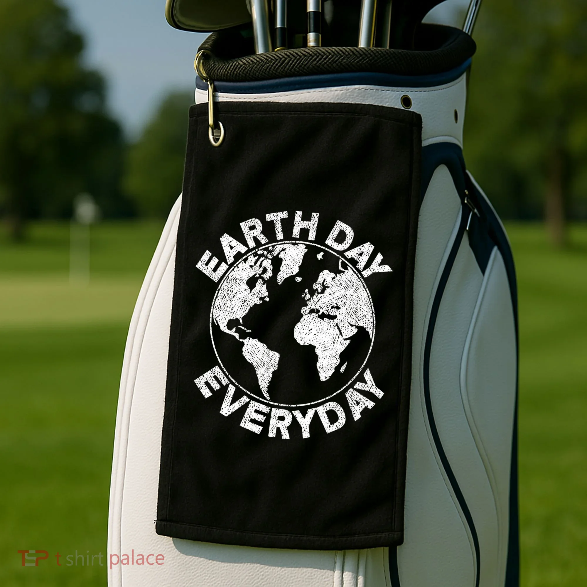 Earth Day Everyday Earth Distressed Golf Towel